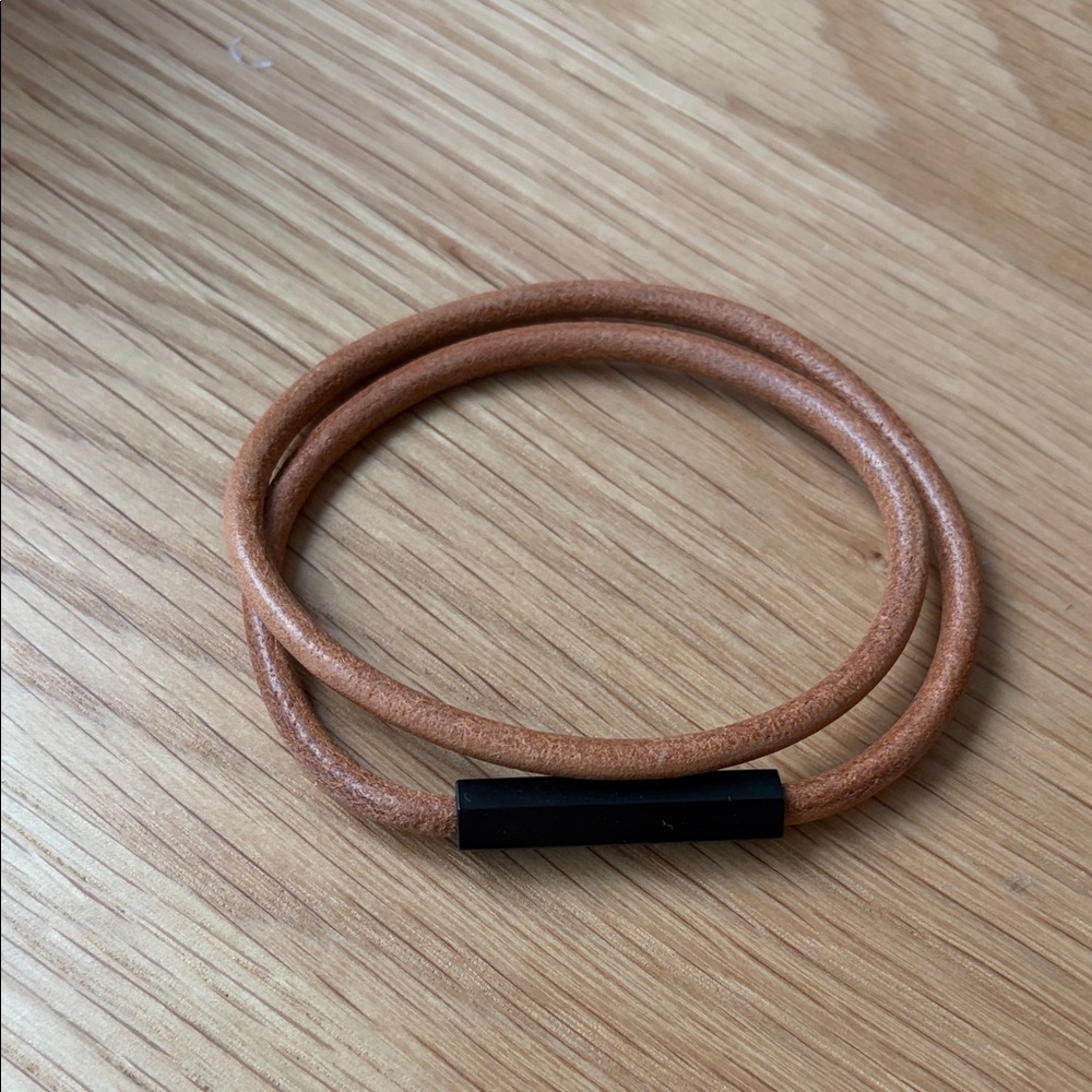 MVMT Brown Leather Bracelet with Black Accent